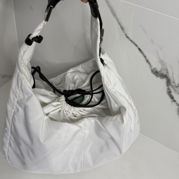 Vtg Kenneth Cole Reaction White Nylon Leather Trim/handle Y2K Handbag Preppy EUC - Picture 1 of 9
